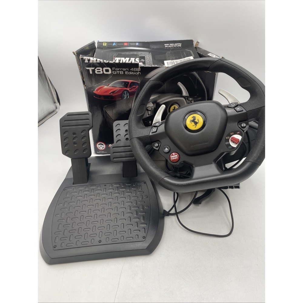 Thrustmaster T80 Ferrari 488 GTB Edition Wired Racing Wheel Engine Starts Up